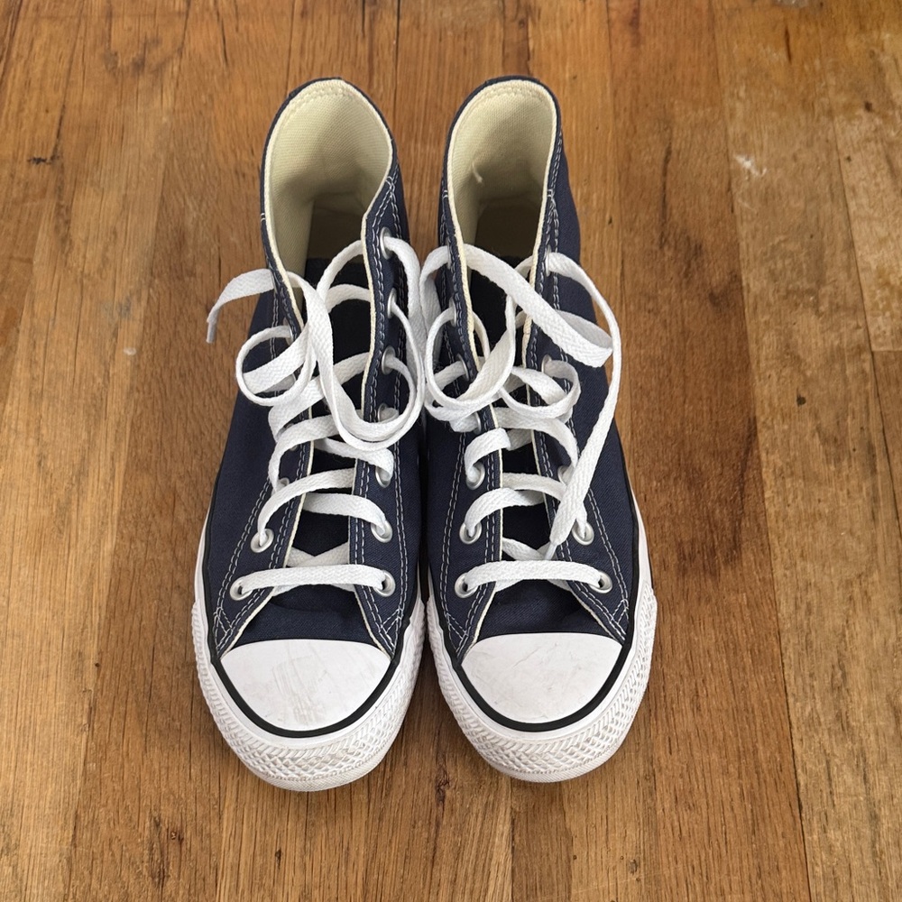 Converse Navy and White High-Top Sneakers